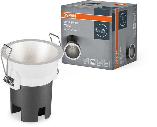 Osram SPOT TWIST inbouwdownlight zilver 5W 400lm 4000K 70mm