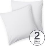 Blumtal - Set Van 2 Kussenslopen - Superzachte Premium Jersey Kussenhoes - 100% Coton - 50 x 50 cm - Blanc