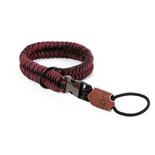 C-Rope Camera polsband The Claw, handgevlochten, snelsluiting, Paracord, zwart-rood