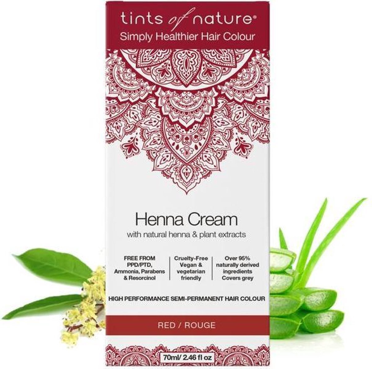 Tints Of Nature Henna Cream Red Semi Permanent - 70Ml