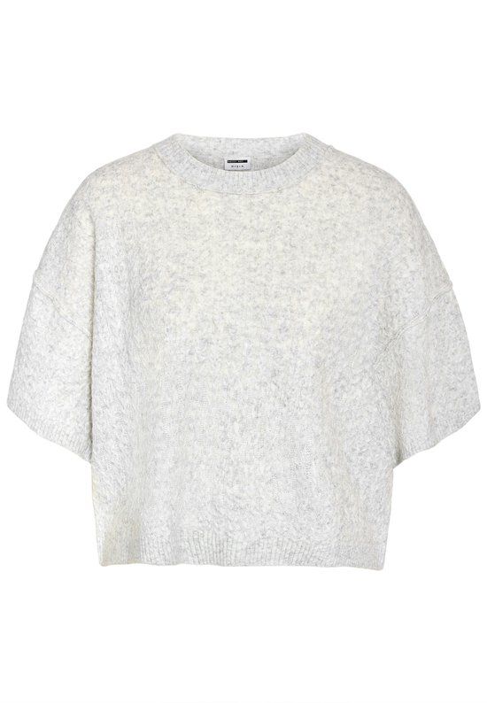 Noisy May NMSMILLA S/S CABLE KNIT TOP NOOS Dames T-shirt - grijs - M