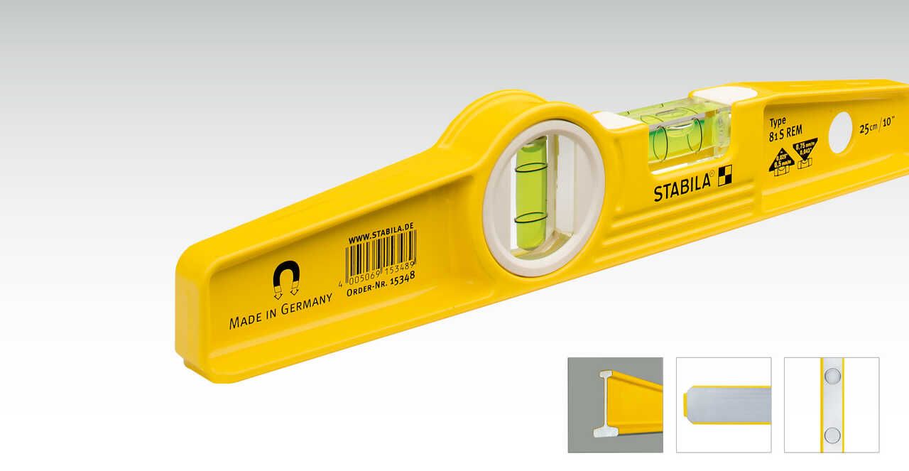 STABILA 17832 Waterpas - Aluminium - Geel - 0,5 mm Nauwkeurigheid