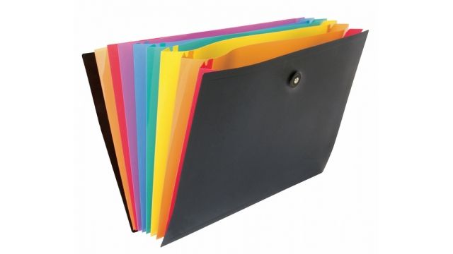 Viquel VI-110087-05 Documententas Rainbow Class ® 8 Vaks Met Elastieksluiting Zwart