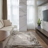 Babek - tapijt voor woonkamer, kort, grijs, 120 x 170 cm, met fluwelen touch, katoen en polyester, zacht van hoge dichtheid, gemakkelijk te reinigen