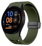 Wigento Samsung Galaxy Watch FE / 6 / 5 / 4 40mm: siliconen horlogeband met magnetische sluiting, donkergroen