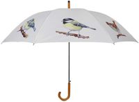 Esschert Design paraplu vogels wit aquarel design voor volwassenen.