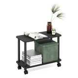 Furinno Turn-N-Tube moderne rechthoekige bijzettafel, bijzettafel met wielen, espresso/zwart