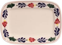 Boerenbont plateau 25x18cm aardewerk doos a 2 stuks