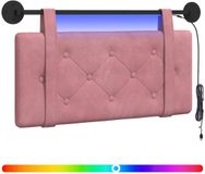 vidaXL Hangend Hoofdbord Met LED-verlichting Roze Fluweel