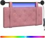vidaXL Hangend Hoofdbord Met LED-verlichting Roze Fluweel