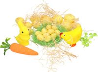 Koopman International Oeufs de Pâques - 20 pièces - incl. lapin de Pâques - poussin de Pâques - jaune