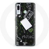 Maniacase Hoesje voor Samsung Galaxy A20 Muziek dreg