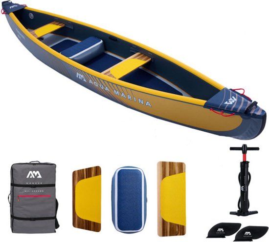 Aqua Marina Tomahawk AIR-C 480 Opblaasbare Kano - 3 Persoons - 478x88cm - Blauw