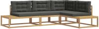 vidaXL - Tuinbankenset met kussen - Wit - 277,5 x 198,5 x 73 cm - Polyester