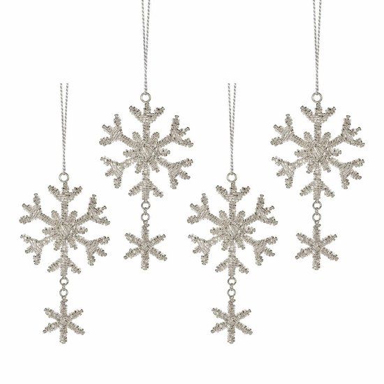 LOBERON Kerstversiering set van 4 Kiresta zilverkleurig/helder