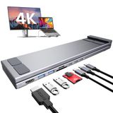 USB C laptop docking station standaard, USB C Dock Tablet Stand, 7-in-1 USB C Hub met 4K HDMI, 2 USB 3.1, PD 100W, universeel docking station voor MacBook Pro/Air/Dell/HP/Surface/Lenovo, Plug and Play