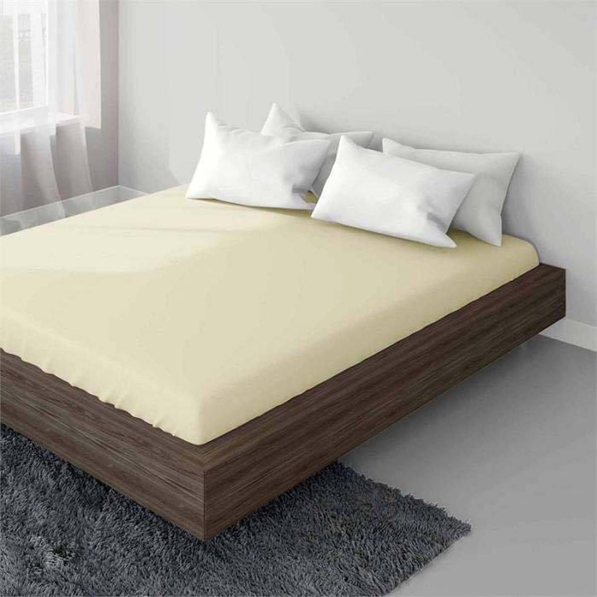 Suite sheets Jersey Hoeslaken Crème Lits Jumeaux XL - 200 x 220/230 cm