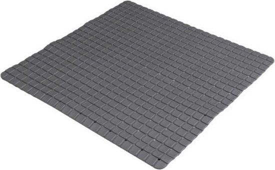 Stadsleven Urban Living Badkamer/douche anti slip mat - rubber - antraciet - 55 x 55 cm