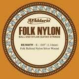 D'Addario BES045W Classical/Folk Guitar 80/20 Bronze 045W Ball End Single String