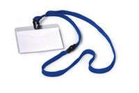 Durable 813907 Naambadge met textielband 10, 60 x 90 mm, bandlengte 44 cm verpakking 10 stuks, blauw