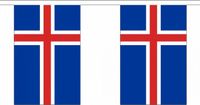 Merkloos / Sans marque IJsland vlaggetjes vlaggenlijn - 900 cm - polyester stof