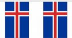 Merkloos / Sans marque IJsland vlaggetjes vlaggenlijn - 900 cm - polyester stof