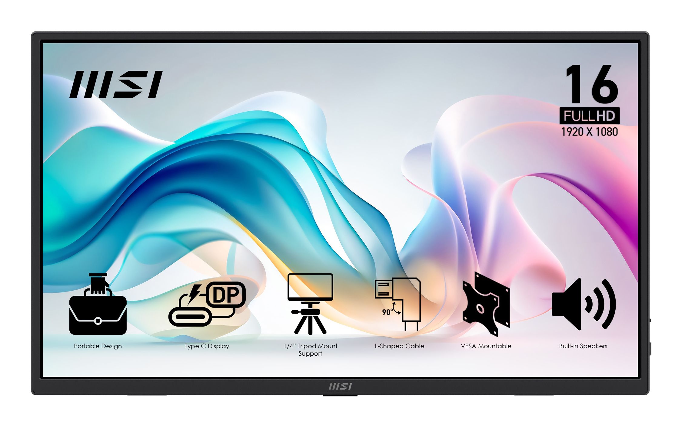 MSI PRO MP165 E6 - 15.6" Full HD Portable Monitor - Black
