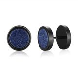 Mendes Lookinggoodtoday Heren oorbellen Zwart Mendes Edelstaal Gravel Blauw