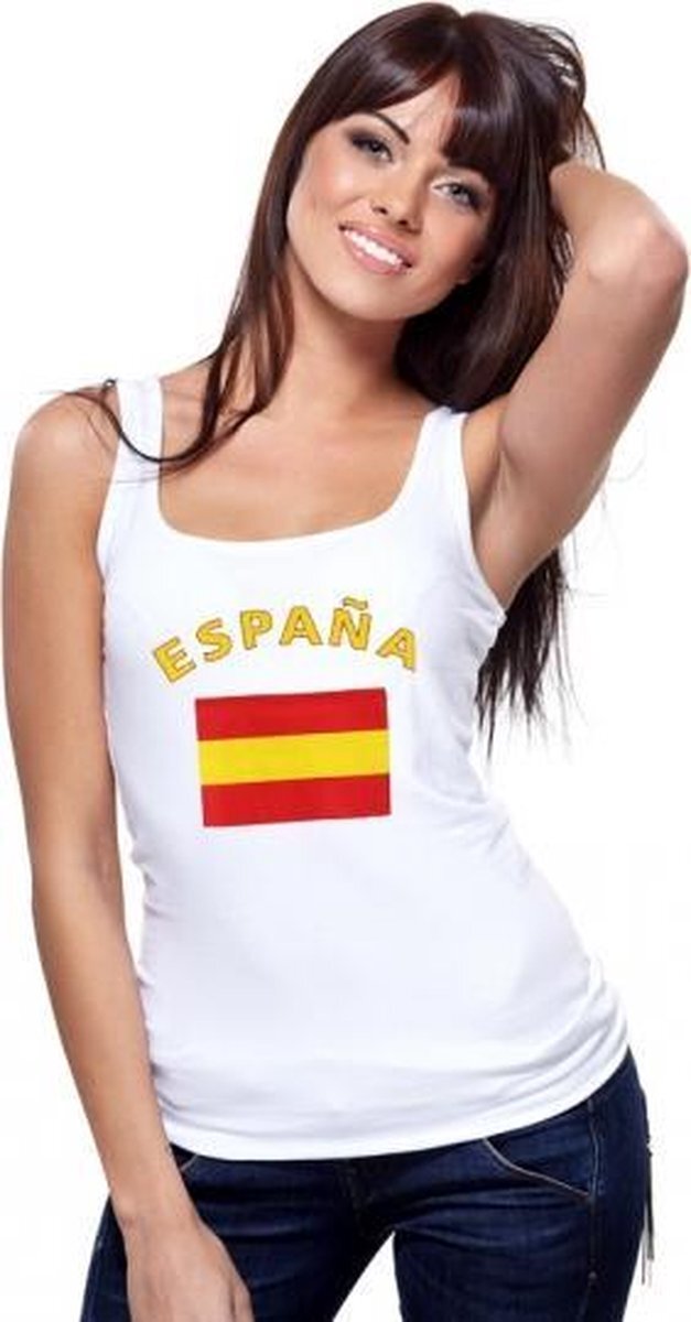 Shoppartners Witte dames tanktop Spanje XL