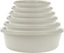 KADAX Matte plastic wasbak, kunststof kom, ronde spoelbak, robuuste waskom, huishoudwaterkom voor badkamer, multifunctionele kuip (crème, 9 liter)