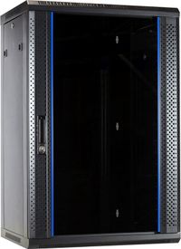 DSIT 18U wandkast met glazen deur 600x450x900mm (BxDxH)