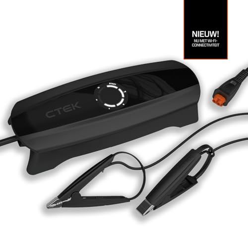 CTEK CS ONE (Gen 2) met wifi, 12V slimme acculader en -onderhouder met app-bediening, bewaking op afstand, adaptief laden en polariteitsvrije klemmen voor auto's en motorfietsen