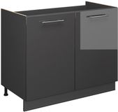 Vicco Wastafelkast Fame-Line, Antraciet Hoogglans/Antraciet, 100 cm