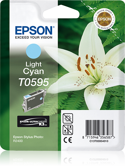 Epson inktpatroon Light Cyan T0595 Ultra Chrome K3 single pack / Lichtyaan