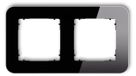 Karlik Elektrotechnik ICON Universele dubbele ronde lijst - Glaslook (lijst: zwart, onderkant: zwart) 12-12-IRSZ-2