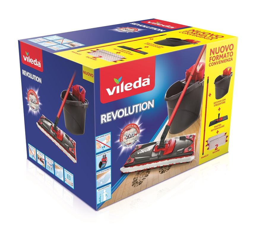 Vileda 158575 Dweilsysteem & -emmer - Zwart/Rood/Wit