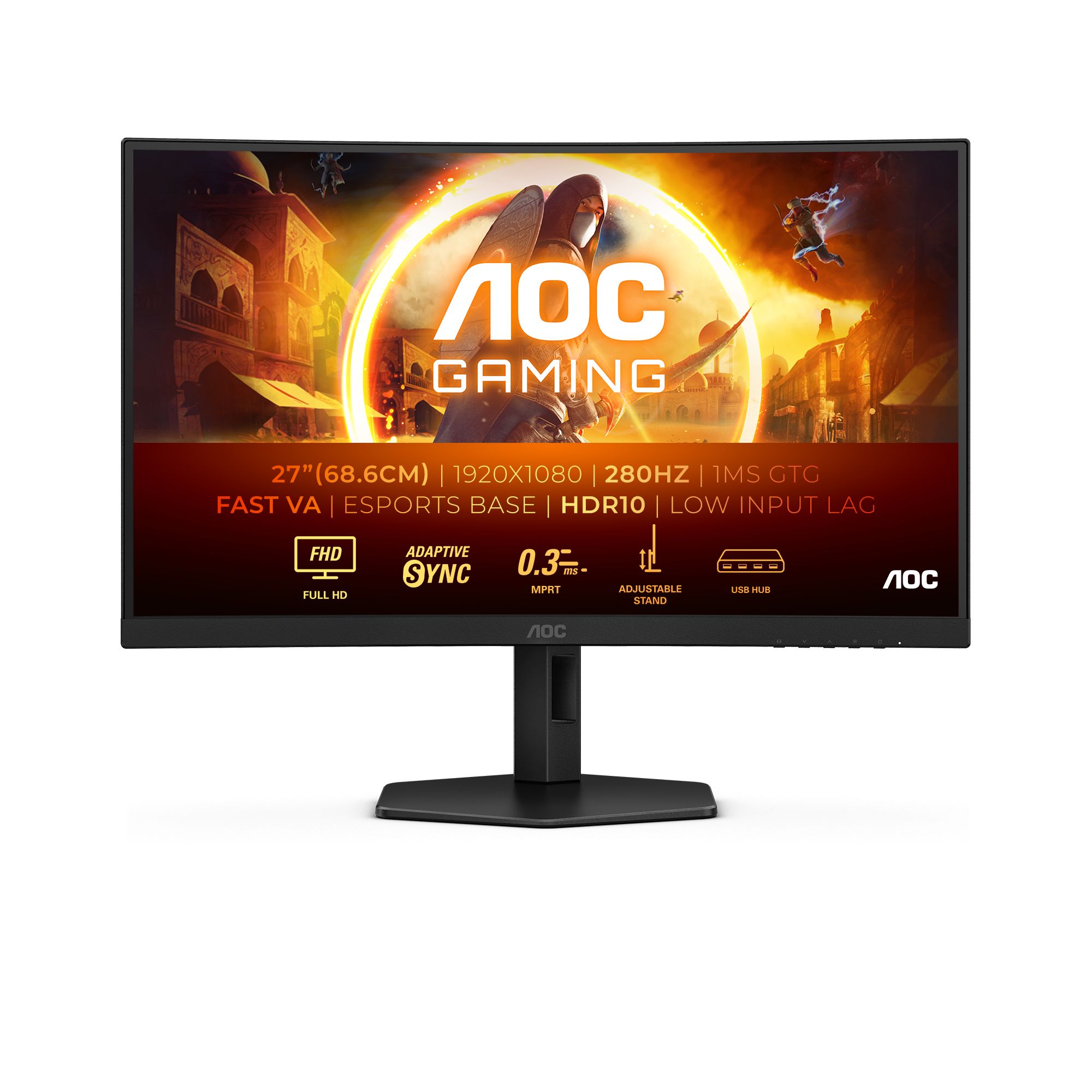 AOC C27G4ZXU 27" Full HD 280Hz Curved Gaming Monitor