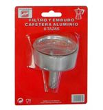 TECNHOGAR 01477 Trechter voor koffiemachine - Staal, Aluminium, 6 kopjes