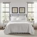 Ensemble de couette grand lit, 3 pièces, 100% coton, blanc, avec 2 taies d'oreiller