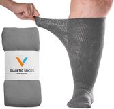 Viasox Niet-bindende diabetische sokken voor mannen en vrouwen, grijs, medium