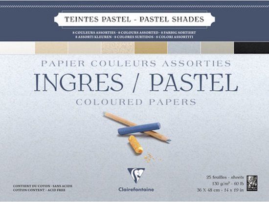 Clairefontaine Ingres Pastelblok 130 gram 25 vel 36 x 48 cm - mix