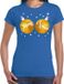 Bellatio Decorations Shoppartners Bv Fout kerst t-shirt blauw met gouden merry Xmas ballen borsten voor dames - kerstkleding / christmas outfit L