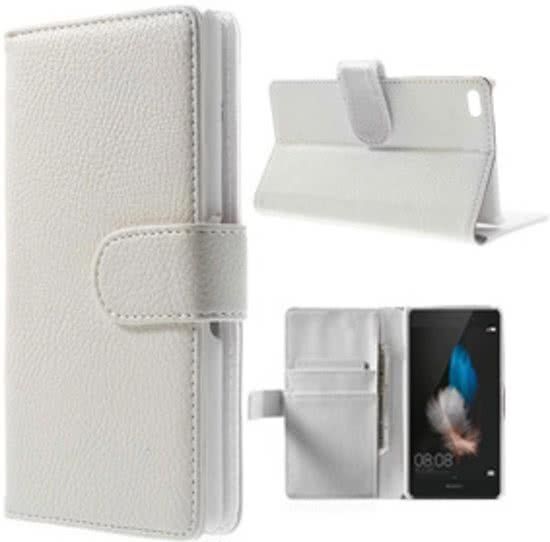 Smart Huawei Ascend P8 Lite Portemonnee Hoesje Case Wit