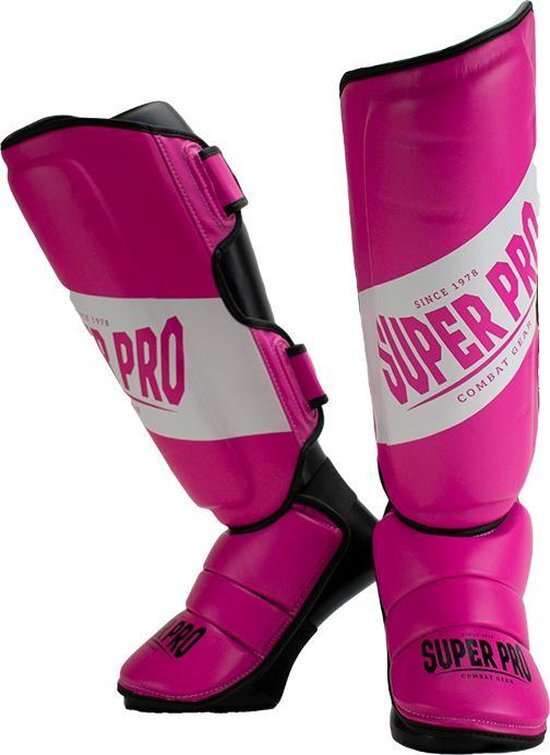 Super Pro Combat Gear Rebel Scheenbeschermers - Roze/Zwart/Wit - M