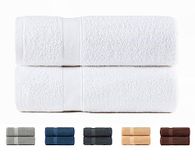 Todocama Set van 2 badhanddoeken 100% katoen 550 gsm extra zacht absorberend en sneldrogend 70 x 140 cm wit