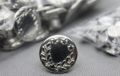 Merkloos 6 jeans inslagknopen - 14 mm - zilver / nikkel