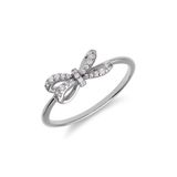 Lucardi Dames Zilveren ring strik zirkonia - Ring - 925 Zilver - Zilverkleurig - 18.50 / 58 mm