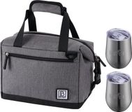 Brisby 12L Koeltas Donkergrijs + Brisby Thermosbeker Set RVS