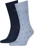 Tommy Hilfiger Herensokken Dots 2-Pack Light Blue Melange