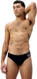 Speedo Medley Logo 7cm Brief Heren Sportzwembroek - Zwart/Oranje